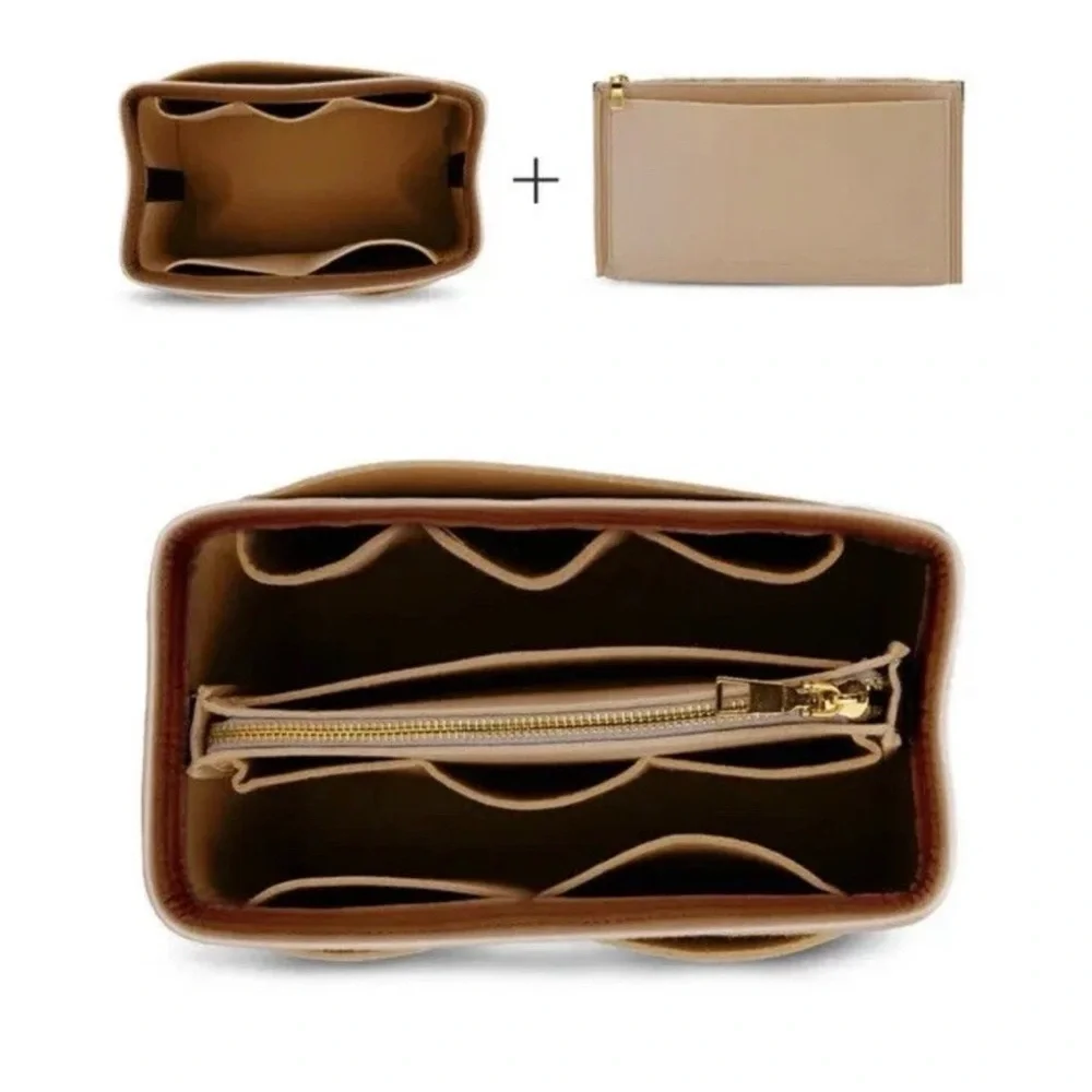 Elegant Tan Makeup Organizer